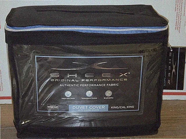 Brand New! Sheex California King Duvet Cover With 2 Shams BLACK Color - NWT!