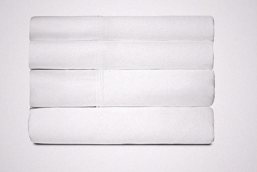 Cooling Sheets Set Queen Bright White Moisture Wicking Wrinkle Free SHEEX Active