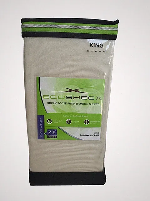 Ecosheex 100% Viscose From Bamboo 2 King Pillowcase New Ivory