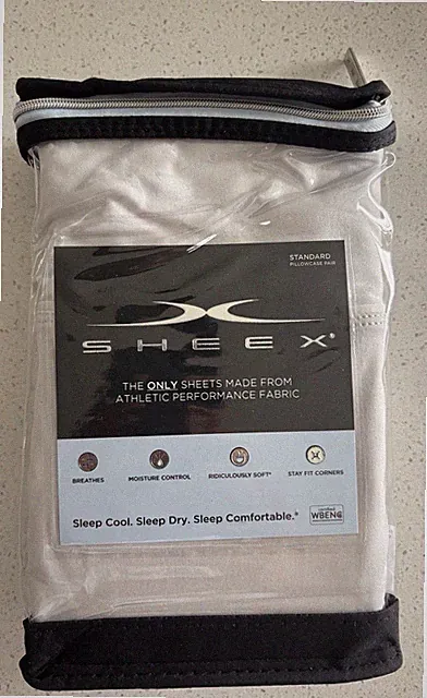SHEEX Active Comfort Cooling Standard/Queen-Size Pillowcases 2 Pillow Covers