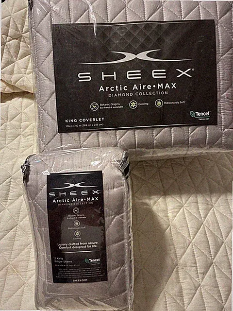Sheex Artic Air Diamond Quilt & Sham King Set In Silver