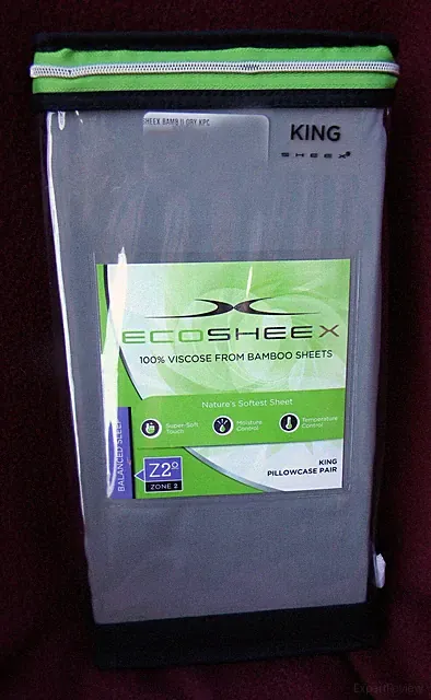 SHEEX ECOSHEET 100% VISCOSE from BAMBOO SHEETS KING 2 Pillowcases Soft GRAY