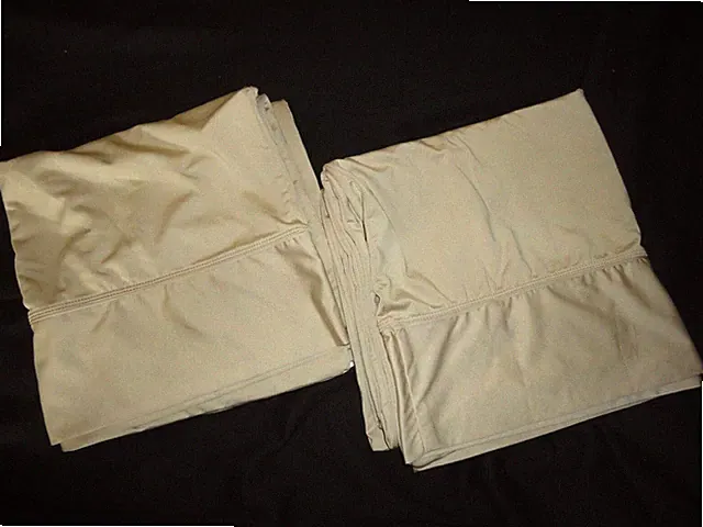 SHEEX LIGHT BEIGE SPANDEX EXPERIENCE PERFORMANCE (2) KING PILLOWCASES 22 X 40